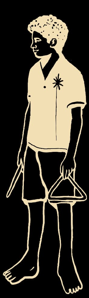Ilustração do integrante que toca triângulo